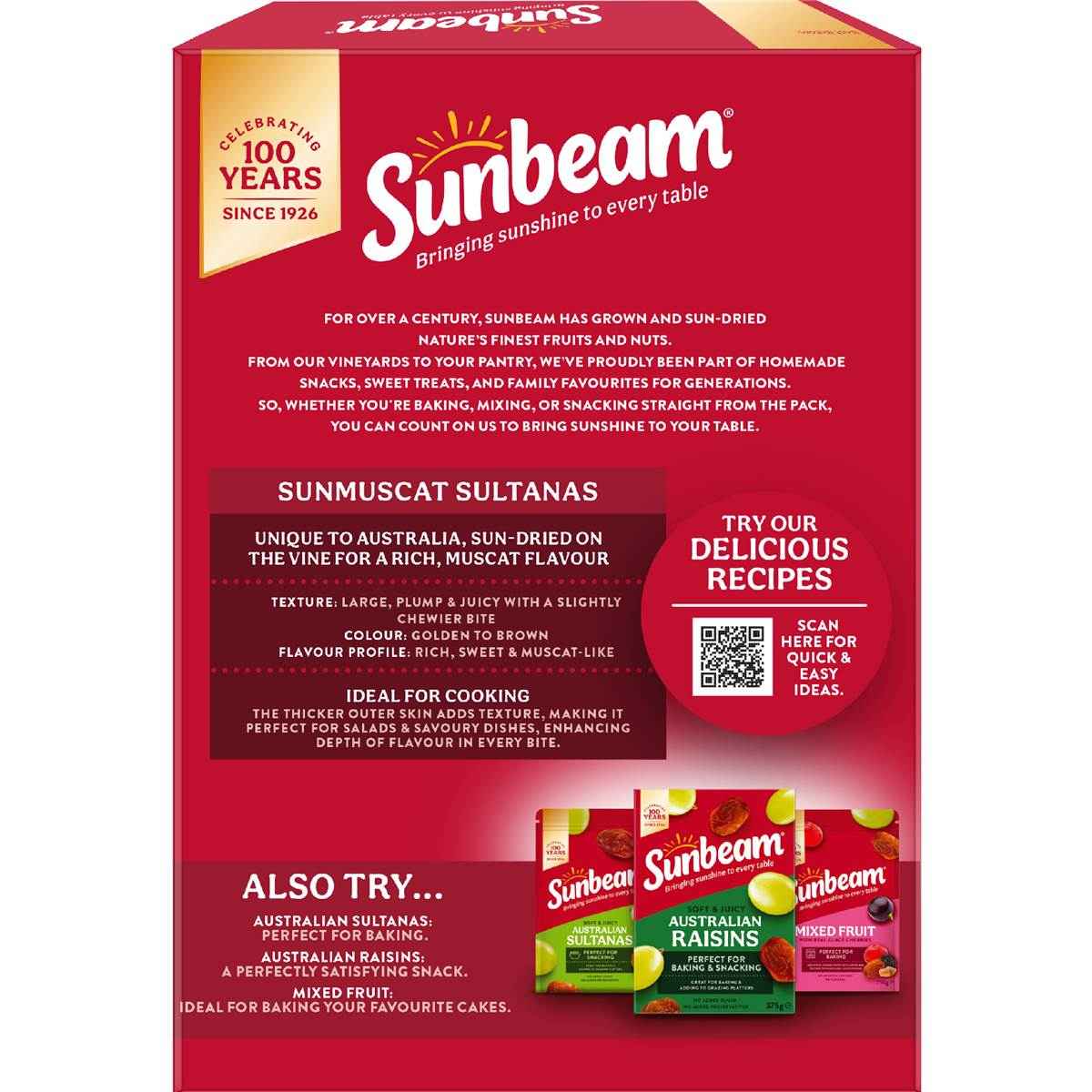 Sunbeam Sunmuscat Sultanas 375g
