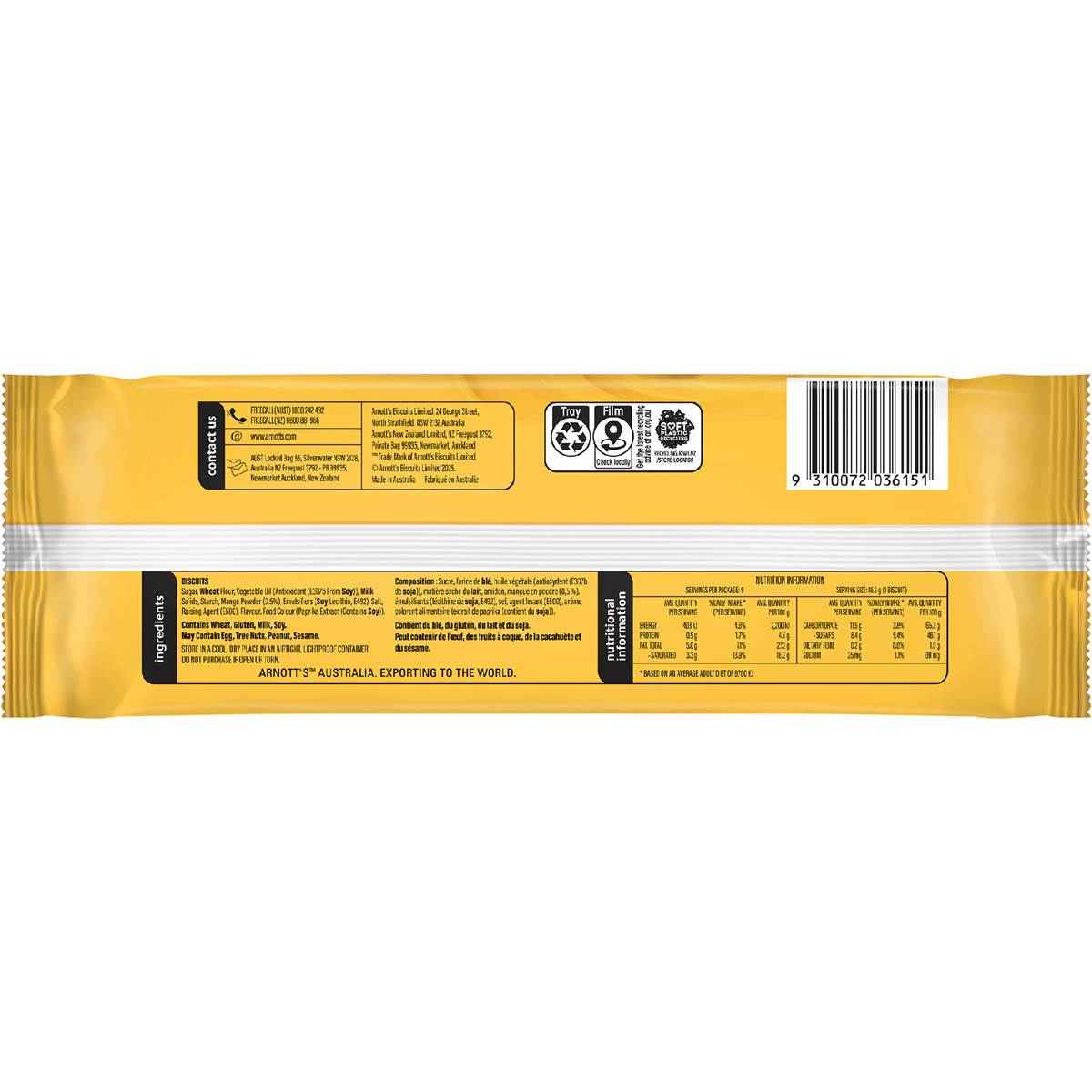 Arnott's Tim Tam Mangoes & Cream Biscuits 165g