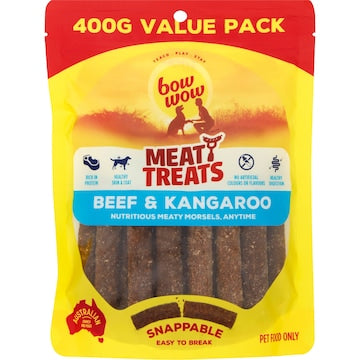 Bow Wow Beef & Kangaroo Meaty Dog Treats 400g