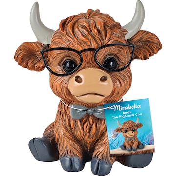 Highland Cow Figurine, Resin, 15cm Height