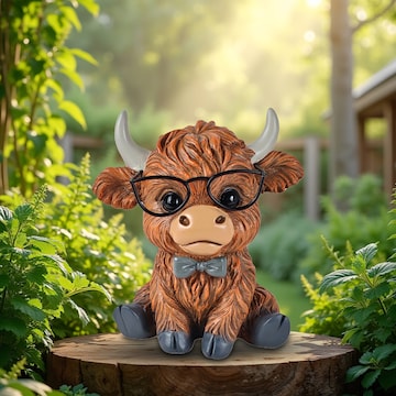 Highland Cow Figurine, Resin, 15cm Height