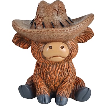 Highland Cow Figurine, Resin, 15cm
