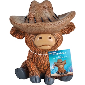 Highland Cow Figurine, Resin, 15cm