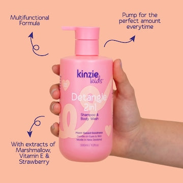Kinzie Kids Detangle 2 In 1 Shampoo & Body Wash 330mL