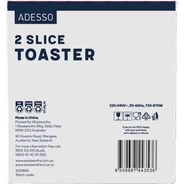 Adesso 2 Slice Toaster Assorted each