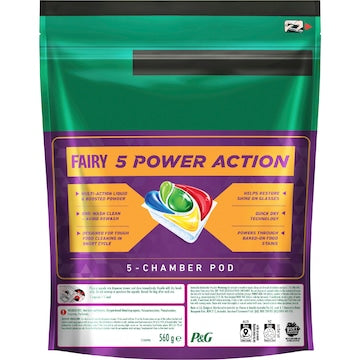 Fairy 5 Power Action Dishwashing Tablets Lemon 34 pack