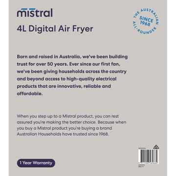 Mistral Digital Air Fryer 4L each