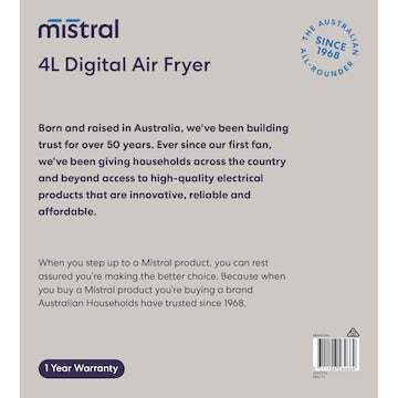 Mistral Digital Air Fryer 4L each