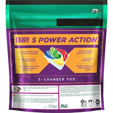 Fairy 5 Power Action Dishwashing Tablets Lemon 70 pack