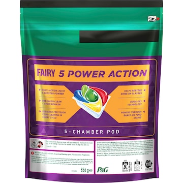 Fairy 5 Power Action Dishwashing Tablets Lemon 52 pack