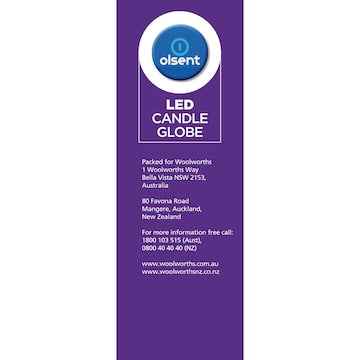 Olsent LED Candle Globe Es 5.5W 480Lm Warm White 2 pack