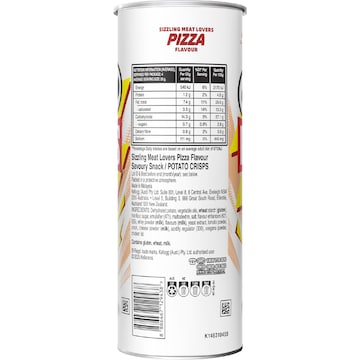 Pringles Sizzling Meat Lovers Pizza Potato Chips 118g