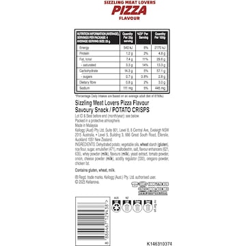 Pringles Sizzling Meat Lovers Pizza Potato Chips 118g