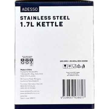 Adesso Stainless Steel Kettle 1.7L each