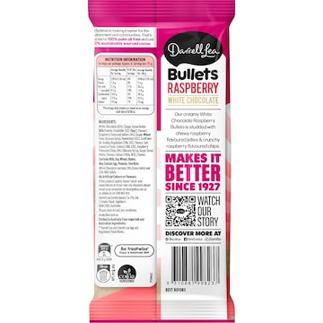 Darrell Lea White Chocolate Bullets Raspberry Block 160g
