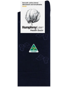 Health Cotton Crew Sock in Black Butterfly