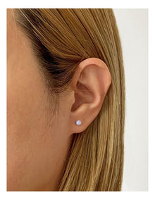 Small 4-4.5mm White Cultured Freshwater Pearl Stud Earrings