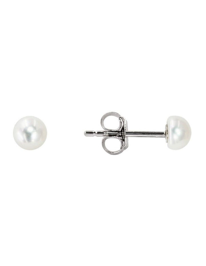 Small 4-4.5mm White Cultured Freshwater Pearl Stud Earrings