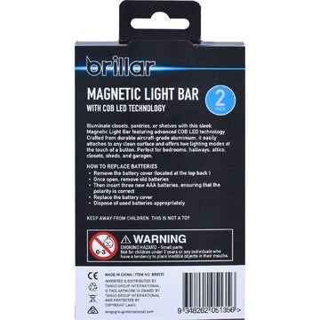 Brillar Magnetic Light Bar 150Lm 2 pack