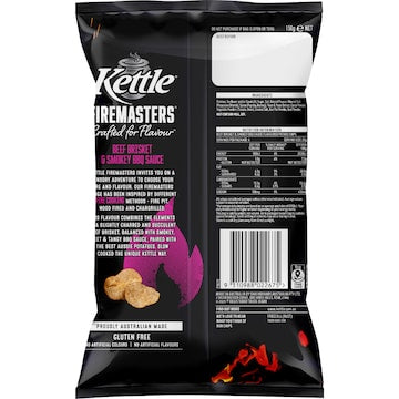 Kettle Firemasters Beef Brisket & Smokey BBQ Potato Chips 150g