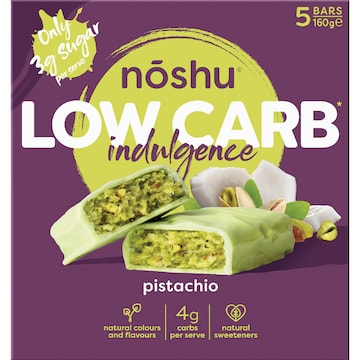 Noshu Low Carb Pistachio Indulgence Bars 5 pack