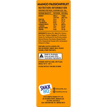 Snack HQ Natural Fruit Slice Mango Passionfruit 5 pack