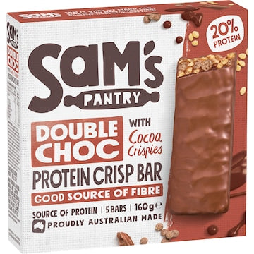 Sam's Pantry Protein Crisp Bars Double Choc 5 pack