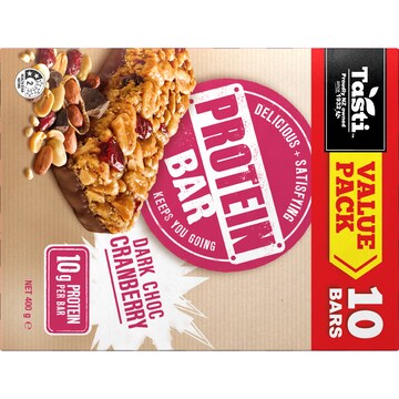 Tasti Protein Bar Dark Choc Cranberry 10 pack