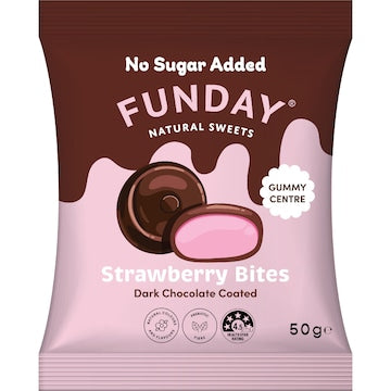 Funday Strawberry Bites Dark Chocolate 50g