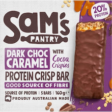 Sam's Pantry Protein Crisp Bars Dark Choc Caramel 5 pack