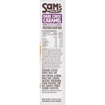 Sam's Pantry Protein Crisp Bars Dark Choc Caramel 5 pack