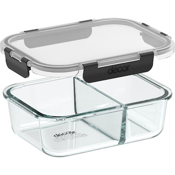 Decor Premium Glass Clips Container 980mL each