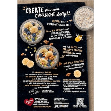Carman's Protein Overnight Chia & Oat Sachets Creamy Vanilla Bean 6 pack