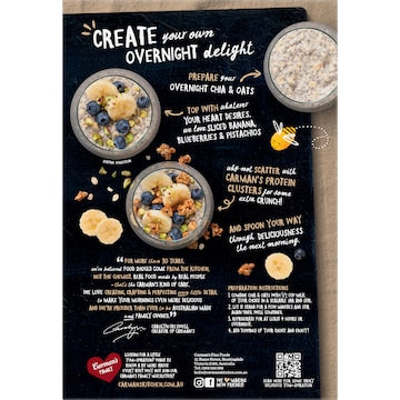 Carman's Protein Overnight Chia & Oat Sachets Creamy Vanilla Bean 6 pack