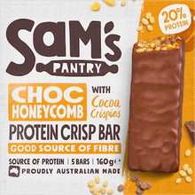Sam's Pantry Protein Crisp Bars Choc Honeycomb 5 pack