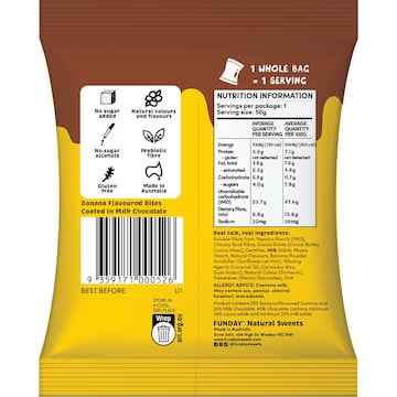 Funday Banana Bites Milk Chocolate 50g