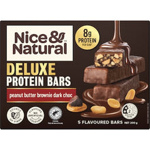 Nice & Natural Deluxe Protein Bars Peanut Butter Brownie Dark Choc 5 pack