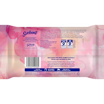 Sorbent Flushable Intimate Wipes 40 pack