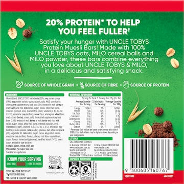 Uncle Tobys Protein Milo Muesli Bars 175g