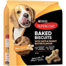 Supercoat Baked Biscuits Dog Treats With Oats & Peanut Butter Flavour 400g