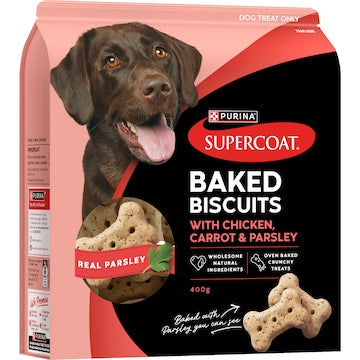 Supercoat Baked Biscuits Dog Treats With Chicken Carrot & Parsley 400g