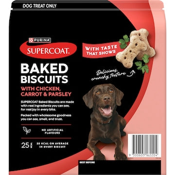 Supercoat Baked Biscuits Dog Treats With Chicken Carrot & Parsley 400g