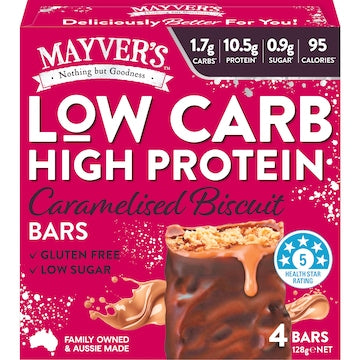 Mayver's Low Carb High Protein Bars Caramelised Biscuit 4 pack