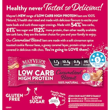 Mayver's Low Carb High Protein Bars Caramelised Biscuit 4 pack