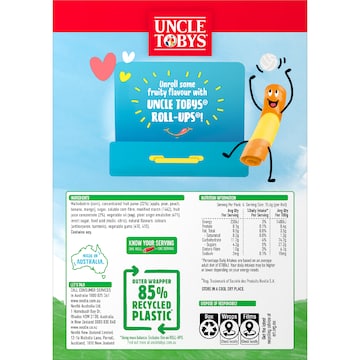 Uncle Tobys Roll Ups Peach & Mango 6 pack