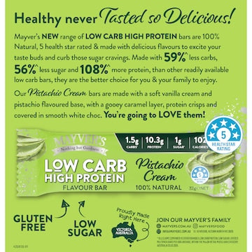 Mayver's Low Carb High Protein Bars Pistachio Cream 4 pack