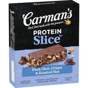 Carman's Protein Slice Bar Dark Choc Crisp & Roasted Nut 5 pack