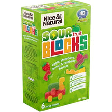Nice & Natural Sour Fruit Blocks Apple Strawberry Lemon & Raspberry 6 pack