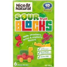 Nice & Natural Sour Fruit Blocks Apple Strawberry Lemon & Raspberry 6 pack