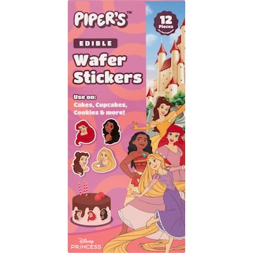 Piper's Edible Wafer Stickers Disney Princess 12 pack